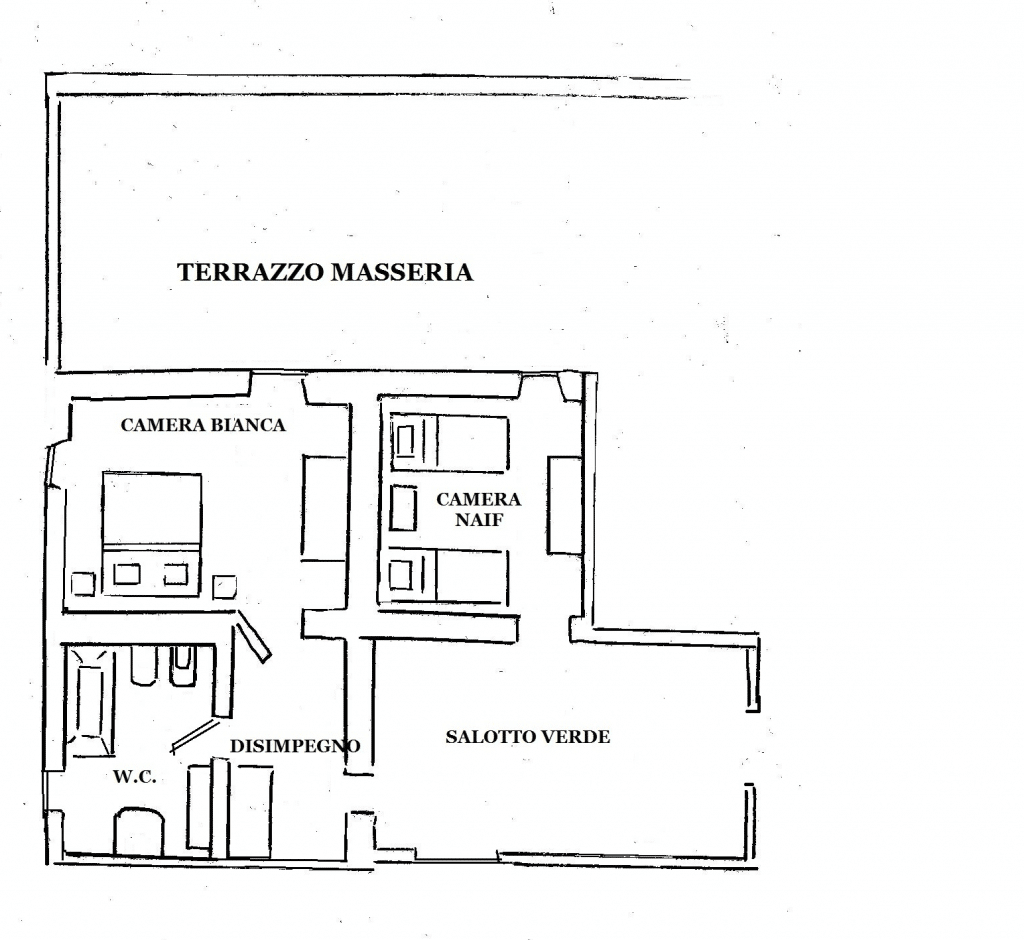 La Masseria Murgia Albanese - Plan Chambre Blanche