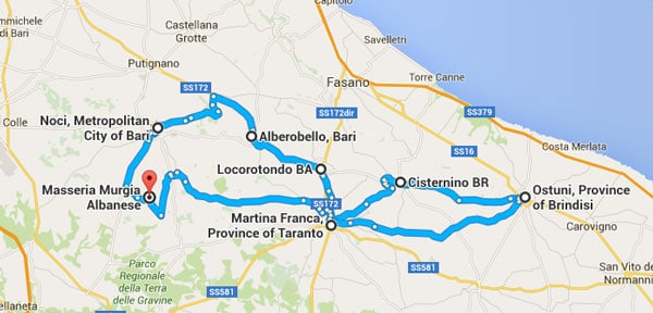 itinerario 1 - Noci - Alberobollo
